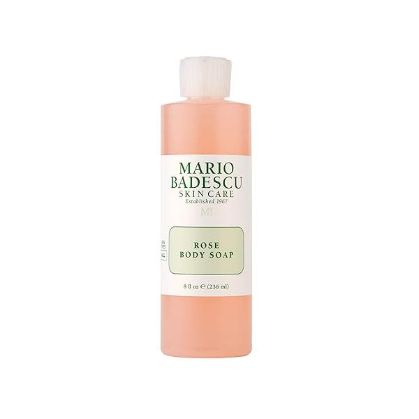 Mario Badescu Rose Body Soap | For a Pampered, Refreshed, and Hydrated Skin Scented with the Sweetest Hint of Floral Shower Gel for Daily Use 8 fl. oz.