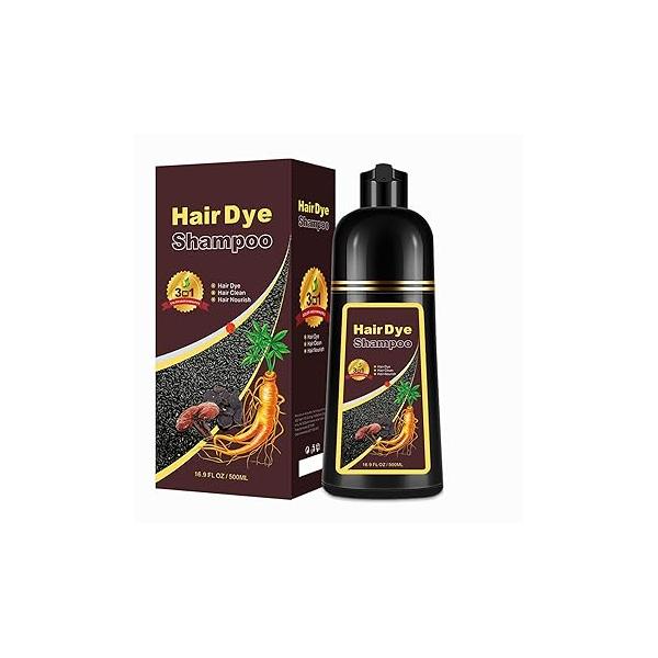 Dark Coffee Hair Dye Shampoo 3 in 1 for Gray Hair, Long-lasting & Natual Color Shampoo, Herbal Ingredients Natural Effect Minutes, Gifts Men Women 500ml