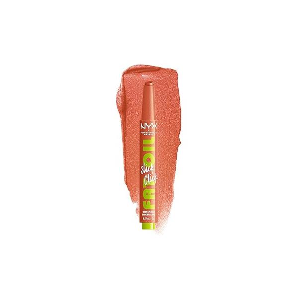 NYX PROFESSIONAL MAKEUP Fat Oil Slick Click, Lightweight, Buildable Pigmented Vegan Lip Balm - Group Chat (Nude)