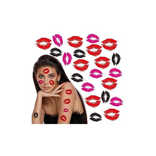 Kiss Tattoos Temporary Lip Tattoo Stickers 225 Pcs Valentines Day Decor Sexy Fake Gifts Party Supplies