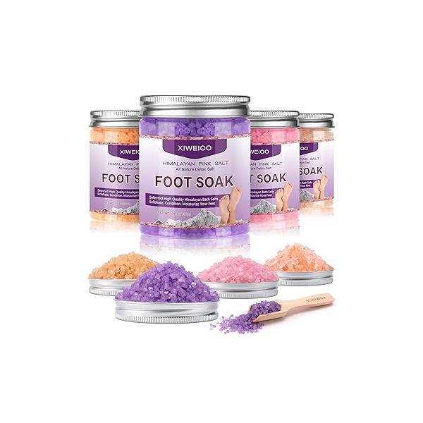 Himalayan Pink feet soka Salt 3 Set Kit Lavender Scent Orange Rose Foot Soak Salts with Epsom Set-Foot Athletes spa Itching,Foot Bath Tea Tree Oil Care