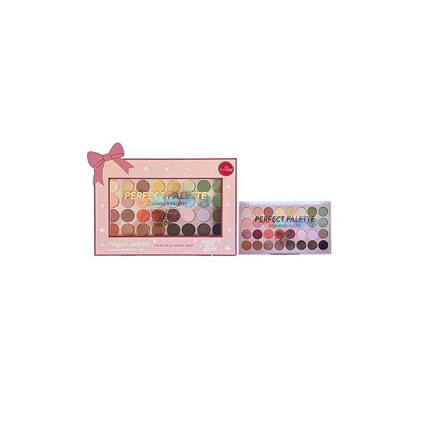 Holler & Glow Perfect Palette Eyeshadow Palette, Limited Edition, Ultra Pigmented, Multicolor Eyes Makeup, Ultra-fine Smooth Powder, Shimmer Glitter, Matte Muted, 32 Shades, 1 Gift Set