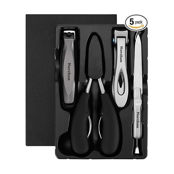 Large Nail Clippers Set, 5 Pcs Sharp Toenail and Fingernail for Men Women (Premium, Big Size, Heavy-Duty Design)