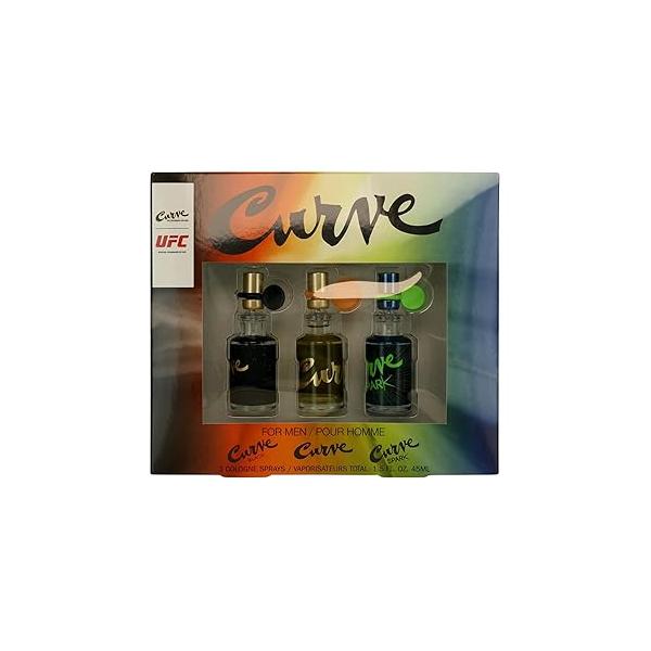 Curve Liz Claiborne Men's Cologne Travel Size Sprays, 3 Piece Mini EDT 0.5 Ounce
