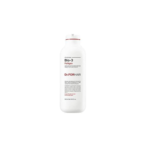 Dr.FORHAIR Bio-3 Folligen Biotin Shampoo (16.9 oz) Scalp Strengthen and Improve Volume Scalp-friendly formula (No Parabens, Silicone, Sulfates)