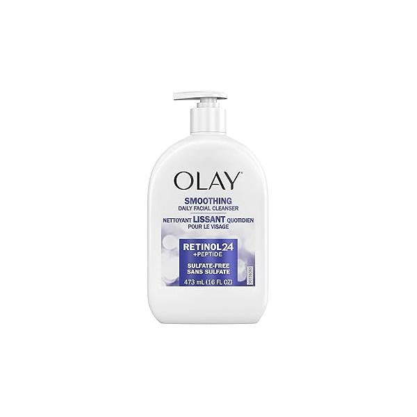 Olay Retinol 24 + Peptide Face Wash, Smoothing, Sulfate-Free, 16 oz