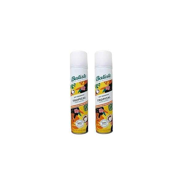 Batiste Dry Shampoo, Tropical Fragrance, Refresh Hair and Absorb Oil Between Washes, Waterless Shampoo for Added Texture Body, 6.73 OZ Bottle