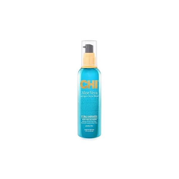 CHI Aloe Vera Oil, Add Strength, Shine & Moisture To Weak Hair, For Curly Hair Types, Sulfate, Paraben, Cruelty-Free, 3 Oz.