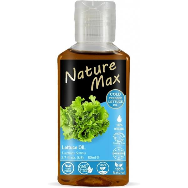 Nature Max Lettuce Oil Natural Undiluted Pure for Hair & Skin Care Cold Pressed Premium (1 Pack = 2.7 oz / 80 ml) زيت الخس