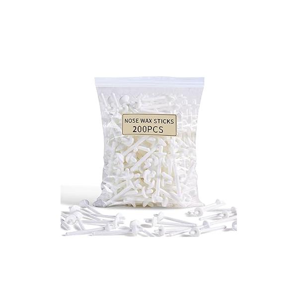 200 Pcs Wax Sticks, Nose Kit Accessories, Waxing Sticks for Nostril Nasal Cleaning, Ear Face Eyebrows Hair Removal Men Women