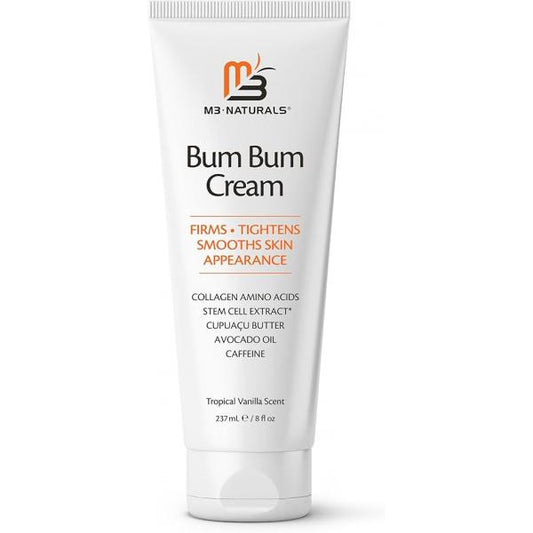 Bum Cream with Lemon Vanilla Scent, 2-in-1 Skin Care Cellulite Treatment & Massage Lotion, Non-Greasy Tightening for Firm Butt, Belly, and Thighs Cupuaçu, Collagen, Caffeine, 8 Fl Oz