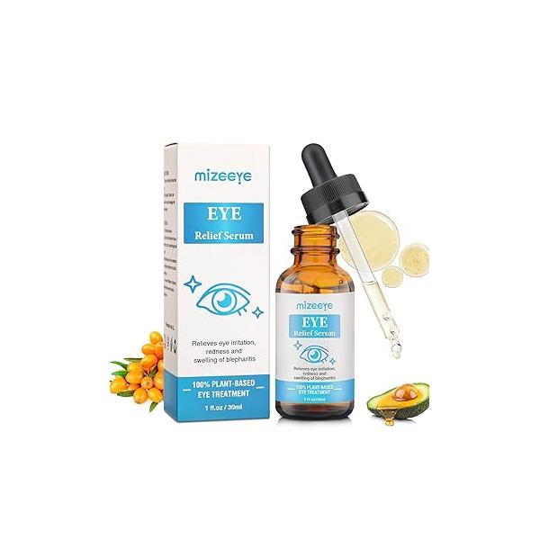 Eye Serum For Chalazion & Blepharitis Treatment, 30ML Remover Eyelid With Avocado Oil, Sea Buckthorn Oil Caffeine, Relieve Puffiness and Fatigue