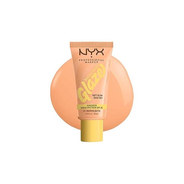 NYX PROFESSIONAL MAKEUP Buttermelt Glaze Soft Glow Skin Tint + SPF 30, Up To 12HR Wear, 02 Vanilla Bean Butta