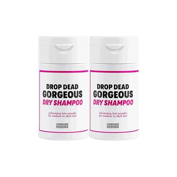 Handmade Heroes Non Aerosol Dry Shampoo Powder 1.8oz 100% Natural & Vegan Volumizing For Dark Hair Brunette