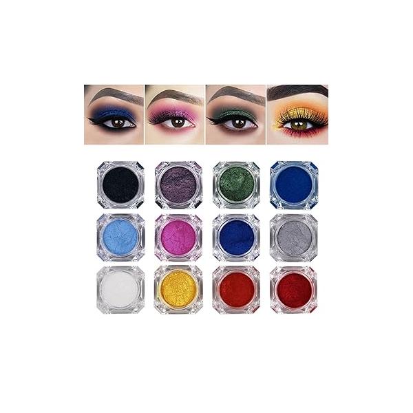 12 Colors Eyeshadow Powder Pigment Shimmer Glitter Cream Eye Makeup