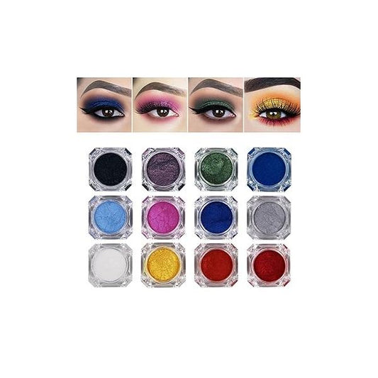 12 Colors Eyeshadow Powder Pigment Shimmer Glitter Cream Eye Makeup