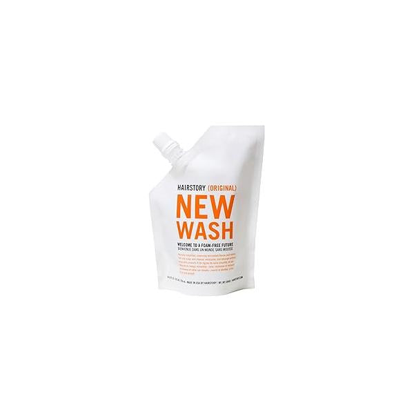 Hairstory New Wash Original, Cleansing Cream for All Hair Types, Shampoo & Conditioner Alternative, Promotes Scalp Health, Nourishes Protects, 8oz