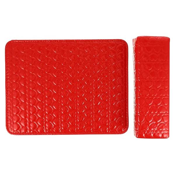 HEALLILY Black Pu Leather Nail Art Hand Rest Cushion with Pad - 2Pcs Comfortable Manicure Arm for Home and Salon Use, 14.76 X 11.41 0.39 Inches