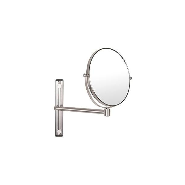 Nicesail 8 Inch Double-Side Shower Shaving Mirror with 5X Magnification Brush Nickel Magnified for Wall Bathroom