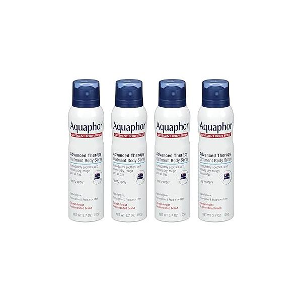 Aquaphor Ointment Body Spray - Moisturizes and Heals Dry, Rough Skin 3.7 oz. Can, 4 Pack