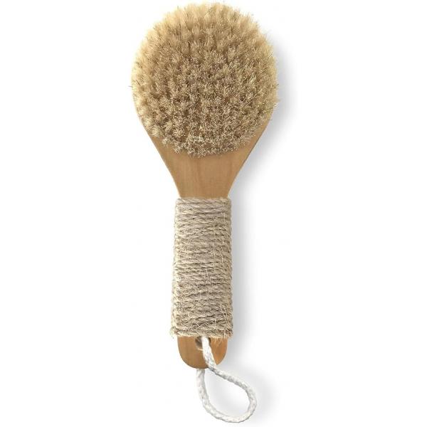 Esker Dry Brush: Skin Exfoliating Full Body Brush for Better Circulation and Energy Flow, Made with Natural Tree Wood, Perfect Bathing or Shower Routine