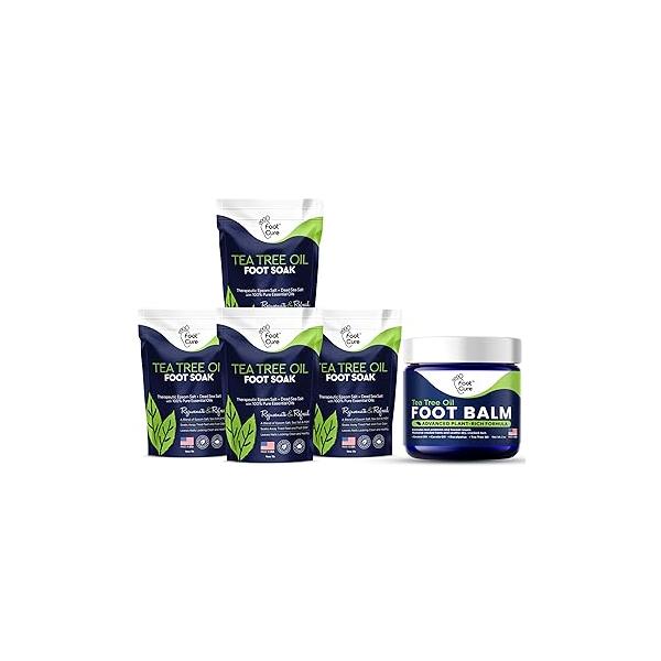 Tea Tree Oil Foot Soak with Epsom Salts- for Pain, Soreness, Athletes Foot, Odors, Toe Nail Fungus, Dry Cracked Feet - Instantly Hydrates & Soothes Irritated Skin