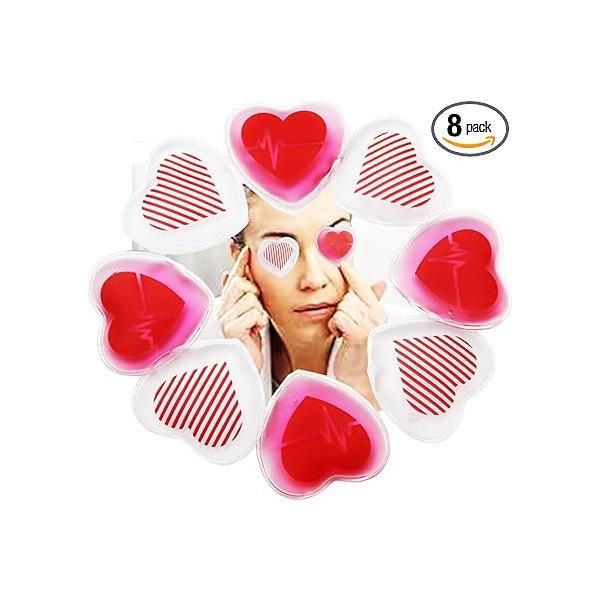 Eye Ice Pack, Gel Reusable Cold Compress for Migraine, Flexible Cooling Pads Eyes, Headaches and Post-Surgery Recovery, Mask Hot Treatment Strain（8pack）