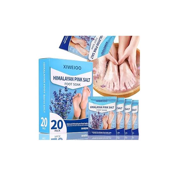 Foot Soak salt kit with Tea Tree Oil - Moisturize, Reduce Odor, & Soothe Aching Feet tool set cream spa bath massager Epsom Salt foot pedicure at home