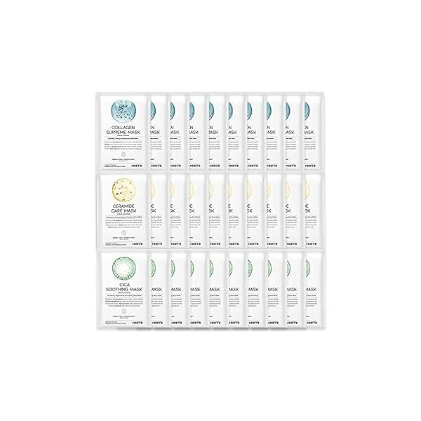 Collagen Hydrating Sheet Masks for Face Korean Anti Aging Mask Dry Skin & Sensitive Skin, EVE Vegan, Not Tested on Animals, No Parabens, Sulfates, Hyaluronic Acid, Witch Hazel 10EA
