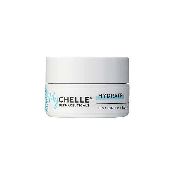 MyChelle Dermaceuticals Ultra Hyaluronic Eye Gel (0.45 Fl Oz) - Rich Hydration for Dry Skin with Vegan Acid, Help Plump and Reduce Appearance of Fine Lines Wrinkles