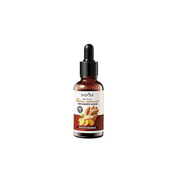 Ginger Hair Treatment Oil, Growth Serum for Loss, Dry, Damaged Hair, Enhance Elasticity and Toughness, Smooth Silky Thicker Essential Oil All Types