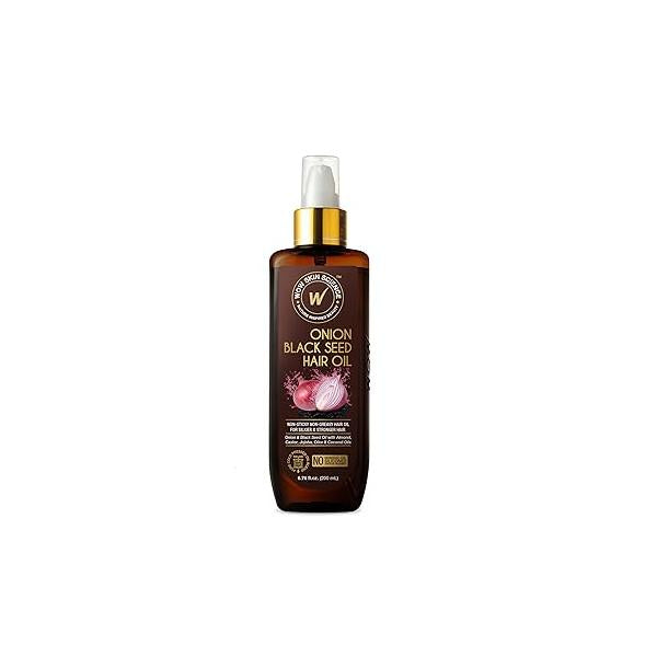 WOW Skin Science Onion Black Seed Hair Oil - Nourishing Treatment for Dry, Damaged Growth with Almond, Castor, Olive, Coconut & Jojoba Oils