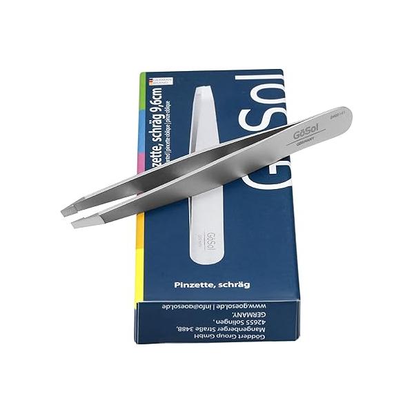 Tweezers - Professional Slanted Eyebrow for Women and Men, 420 Stainless Steel Precision Facial Hair Removal, Expert Plucker, 0 Gap, Painless Extraction