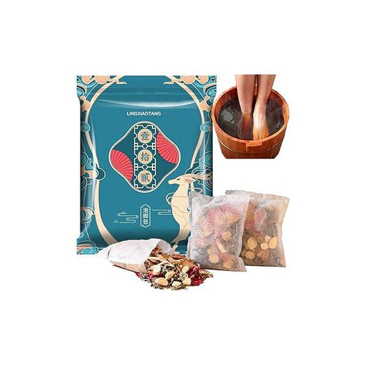 30 Bags Herbal Foot Soak Bag Set,31.74oz Bath Spa Powder Kits Reflexology Relax ,Mugwort,Ginger & Safflower 900g