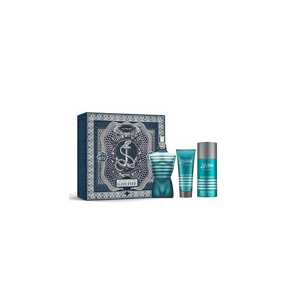 Jean Paul Gaultier Le Male for Men - 3 Pc Gift Set 4.2oz EDT Spray, 2.5oz Shower Gel, 5.1oz Deodorant Spray