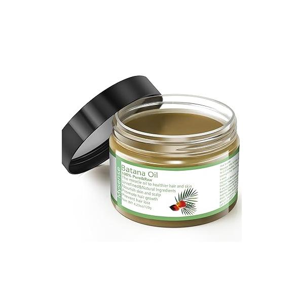 Mysense Raw Batana Oil for Hair Growth, 100% Natural Pure and Unrefined Dr. Sebi Oil, Scalp Care Women & Men, Prevent Loss, Promote Thickness, 60 g