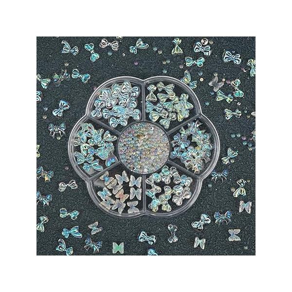 Nail Bow Charms 3D White Butterfly for Nails with Matte Designs Bows Tie Resin Kit DIY Art Charm Women