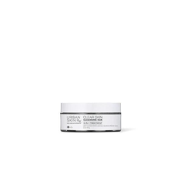 Urban Skin Rx Clear Cleansing Bar | 3-in-1 Daily Cleanser, Exfoliator and Mask Removes Excess Oil Improves Blemishes, Formulated with Salicylic Acid, Eucalyptus Sulfur 2.0 Oz
