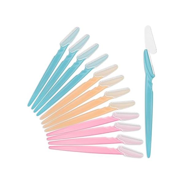MoHern Dermaplane Razor, 60 Pcs Face Razors for Women and Men, Multipurpose Eyebrow Dermaplaning Tool Multi-Color