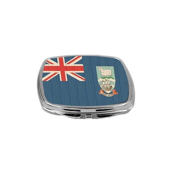 Compact Mirror on Distressed Wood Design, Yemen Flag, 3 Ounce