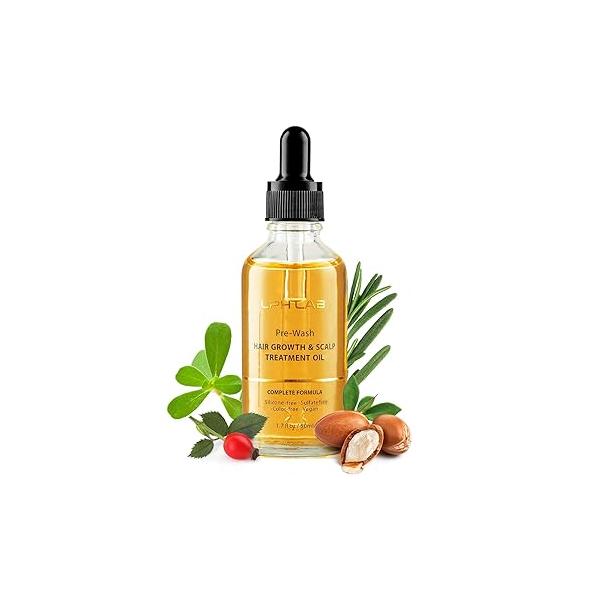 Prewash Dry Scalp Hair Oil Treatment: Rosemary for Dandruff and Itchy Strengthening, Nourishing & Volumizing Stronger Longer Hair, Soothe Scalp, Vegan, Cruelty-Free