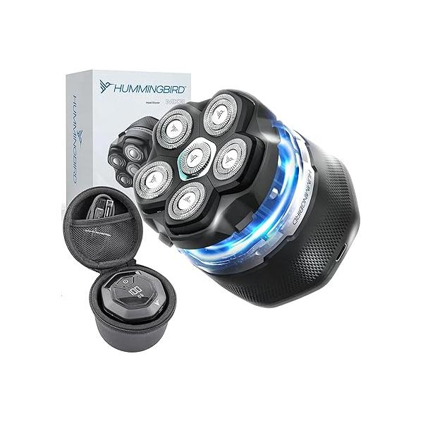 HUMMINGBIRD™ Head Shavers for Bald Men - MK3 Mens Shaver, Detachable Head, Wet/Dry Electric Razor, Rotary Men, Waterproof, Cordless USB-C Rechargeable Skull Shaver with case
