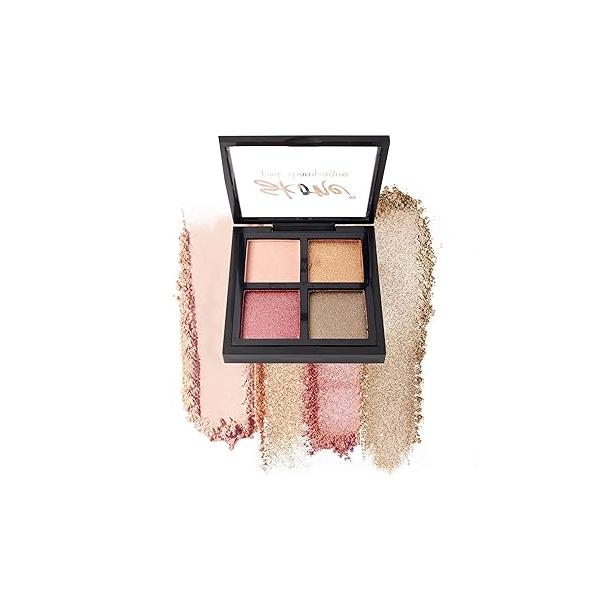 Skone Pink Champagne Eyeshadow Quad - Smokey Eye Makeup, Shimmery Shades of Champagne, Powder Form, Female Targeted, 20g