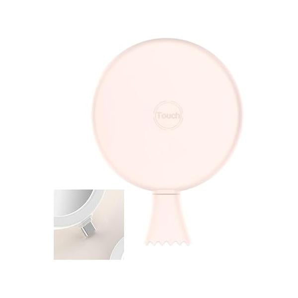 PIXIADORE LED Lighted Compact Mirror，Cute Portable Travel Purse Makeup Mirror for Halloween Christmas New Year Party Gift(White-Lightning)