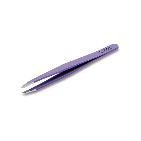 Rubis Classic Stainless Steel Slanted Tweezers with Satin-Finished Grip for Precise Eyebrows and Hair Removal, 1K1616, Mauve,Rubis Switzerland Swiss Made World Renowned Precision