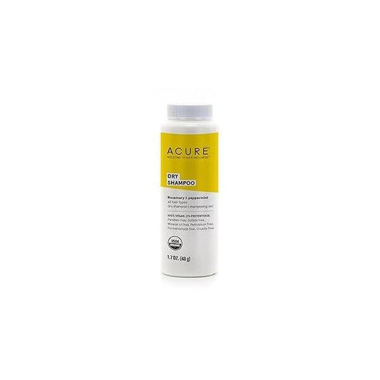 Acure Dry Shampoo - All Hair Types | 100% Vegan Certified Organic Rosemary & Peppermint Absorbs Oil Removes Impurities Without Water 1.7 Oz