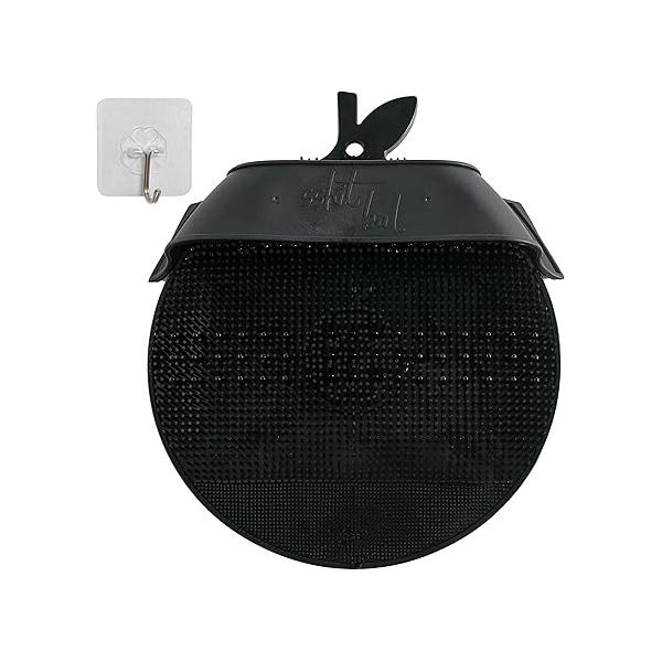 Larger Foot Scrubber - Cleaner&Massager with Non-Slip Suction Cups for Use in The Shower Black (Black)