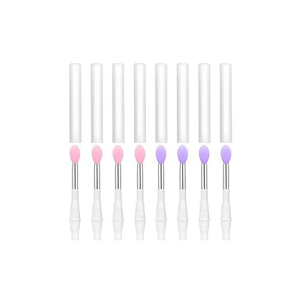 Unaone Silicone Lip Brush, 8 PCS Makeup Beauty Brushes With Cap for Lipstick, Gloss, Mask, Eyeshadow Application