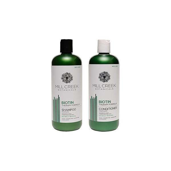 Mill Creek Botanicals Biotin Shampoo and Conditioner Hair Growth Bundle
