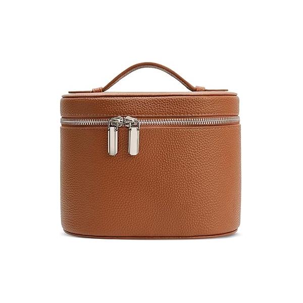 Cosmetic Case, Leather Makeup Bag, Portable Handheld Detachable Compartments